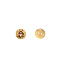 Lot de 3 boutons coco gravé feuille