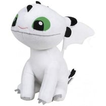 Peluche bebe dragon blanc pirouette 37 cm - peluche licence dragons