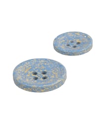 Bouton rond écorces de riz 4 trous bleu ciel