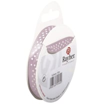 Ruban de satin pointillé, 9,5 mm, rouleau 10 m, rose