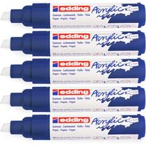Lot de 5 marqueurs peinture acrylique pointe biseautée 5-10 mm - EDDING - Bleu nuit