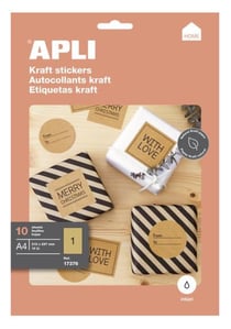 Étiquettes Kraft permanentes 210,0 x 297,0 mm 10 feuilles