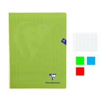 Lot de 3 cahiers - 24x32(cm) - Grands carreaux - 48 pages - couverture en polypro - sans spirale - Clairefontaine - Mimesys