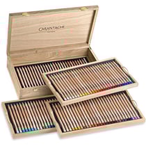Crayons de couleur - Luminance 6901 - Caran d'Ache - Coffret bois - 112 crayons