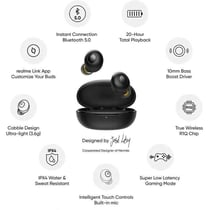 Ecouteurs sans fil Bluetooth 5 - Realme Buds Q avec reduction de bruit - Noir