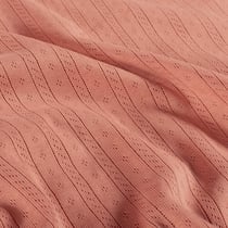 Tissu Jersey Coton ajouré Camille uni Corail