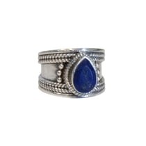 Bague Lapis Lazuli Argent 925 Large T52 - Omsaé
