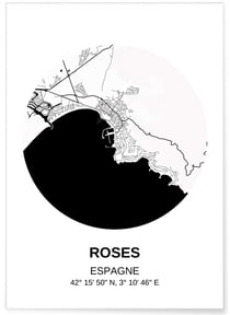 Affiche Carte Roses | A3 : 29,7x42cm