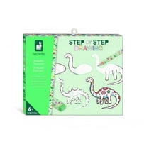 Step by step Drawing 20 modeles dino - Janod - Vert