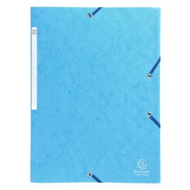 Chemises à élastiques carte lustrée 3 rabats monobloc - Turquoise - x 50 - Exacompta