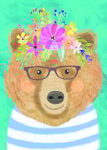 Puzzle 1000 pièces - Floral Friends Ours - Heye