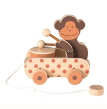 Paulo a tirer en bois avec tambour - Egmont Toys - Orange