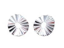 2 Breloques plissées rond ajouré 22*18mm argenté
