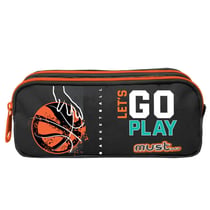 Trousse rectangulaire Basketball Let's go Play Must 21 CM - 2 compartiments
