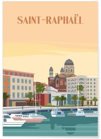 Affiche ville de Saint-Raphaël | A3 : 29,7x42cm