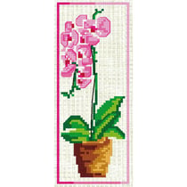 LUC - Marque-Page Point compté PVC Orchidée 7x16 cm