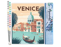 Peinture par Numéro Figured'Art - Affiche Vintage Venise - Kit de Loisir Créatif DIY Numéro d'Art Complet - 40x50cm sans châssis en bois