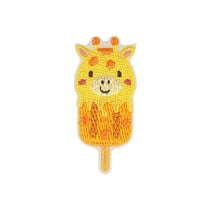 Lot de 3 écussons thermocollants animaux glaces girafe 2,1cm x 4,6cm