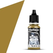 Flacon 17 ml - Peinture acrylique Vallejo Model Color pour maquette - Ocre Vert 70.914 - Fine.
