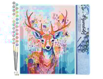 Peinture par Numéro Figured'Art - Cerf coloré en fleurs - Kit de Loisir Créatif DIY Numéro d'Art Complet - 40x50cm sans châssis en bois