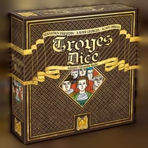 Jeu de société Asmodee Troyes avec dés transparents et noir