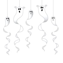 Spirale Halloween à suspendre - fantômes, lot de 5