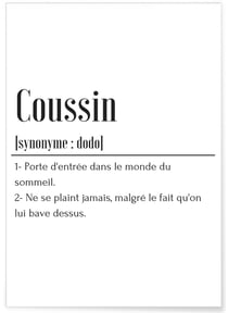 Affiche Définition Coussin | A3 : 29,7x42cm