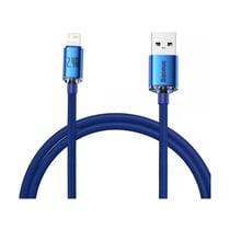 Baseus Câble Lightning vers USB 20W Modèle Crystal Shine Charge et Synchronisation 1,2m Bleu