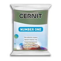Pâte polymère - Opaque - A cuire - Pâte à modeler - Olive - Bloc de 56g - Cernit - Number one
