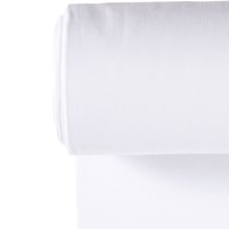 Tissu Bord côte uni Blanc