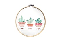 Kit Diamond Painting débutant Cactus : tambour à broder + strass