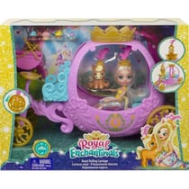 Enchantimals poupee peola poney et le carrosse royal - figurine 15 cm - animal poney - mattel gyj16
