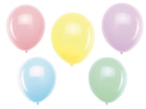 10 BALLONS PASTEL ASSORTIS 30 CM