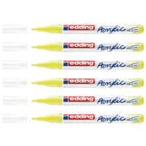 Lot de 6 marqueurs acryliques pointe fine 1-2 mm - EDDING - Jaune fluo