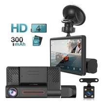 Dashcam Vidéo Full HD 1080p, 2x Caméras Avant et Arrière Caméra de Recul