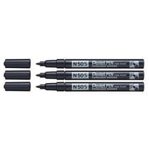 Lot de 3 marqueurs permanents pointe ogive fine - PENTEL - Noir - N50S