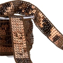 Bobine galon paillettes 14,5m marron chocolat