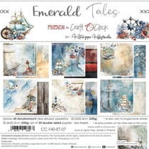 24 papiers scrapbooking 20 x 20 cm Craft O' Clock EMERALD TALES 07