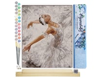 Peinture par Numéro Figured'Art - Magnifique Ballerine - Kit de Loisir Créatif DIY Numéro d'Art Complet - 40x50cm toile roulée + châssis en bois à monter