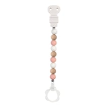 Attache tétine silicone rose blanc beige