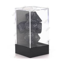 Jeu de rôles Chessex Set de 7 dés Granite Ninja Noir et Argent