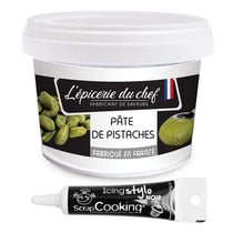 Pâte de pistaches 200 g + Stylo de glaçage noir vanille