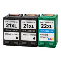 Cartouches Compatibles HP 21XL 22XL pour DeskJet 3747 à F4194/OfficeJet 4312 à J5520/PSC 1400 à 1417/PhotoSmart 1402 AiO à 1417