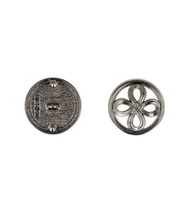 Bouton métal fleur argent