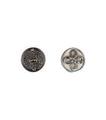Bouton métal fleur argent