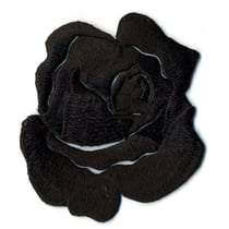 Ecusson thermocollant Rose noir 4cmx5cm