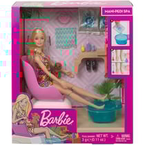 Barbie métier : soins et beauté - 10 accessoires pedicure et manucure - poupée mannequin - mattel - ghn07