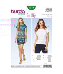 Patron Burda 6540 Haut et robe taille n°FR 32-46