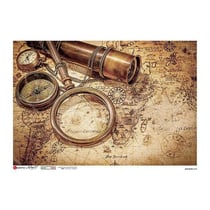 1 feuille de papier de riz 22.5 x 32 cm découpage collage Paper Designs MAP MONDE VINTAGE 0048