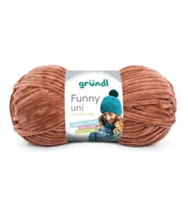 Fil à tricoter effet velour FUNNY - Grundl - 100 Gr - Oeko-Tex 26 Marron